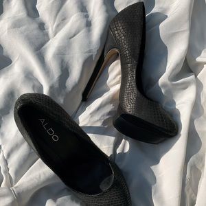 ❌NOT FOR SALE❌ALDO | Black snake skin heels